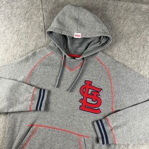 Stitches St Louis Cardinals Mens Hoodie Sweatshirt Size Medium Grey MLB Pullover
